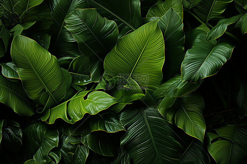 绿色热带植物图片