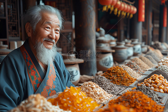 中医铺中的中医者图片