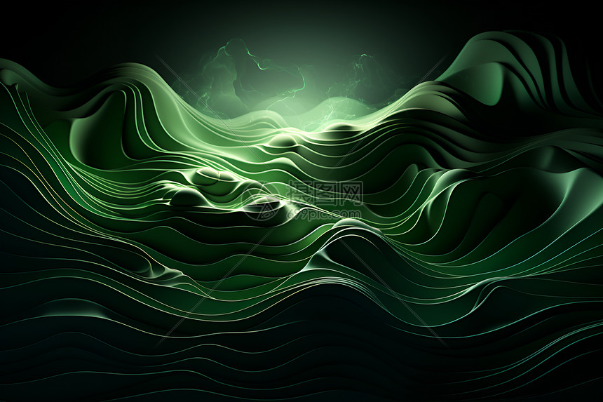 绿色海浪背景图片
