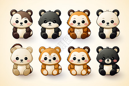 可爱的熊猫插画图片