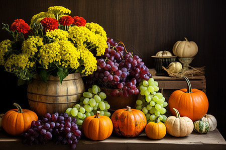 秋季丰收的食物图片