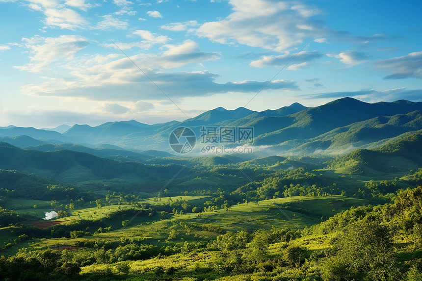 山谷上美丽的景色图片