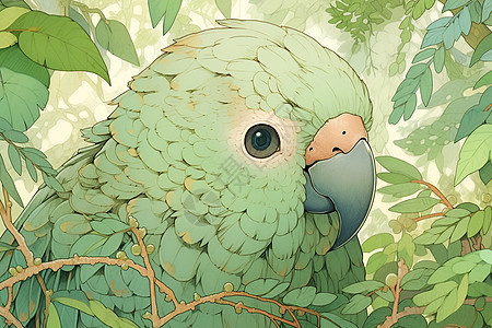 绿色的动物鹦鹉背景图片