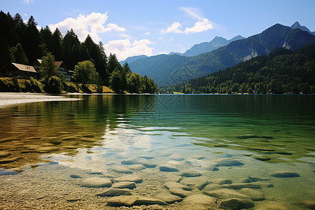 湖畔山居背景图片