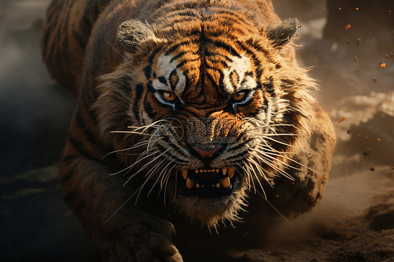 户外凶猛的老虎图片