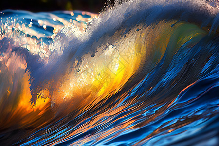 海洋波涛翻滚的巨浪图片
