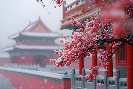 雪中的宫殿图片