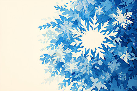 绘画的蓝色的雪花图片