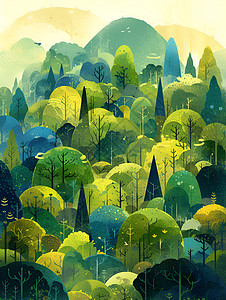 设计的绿色美丽森林图片