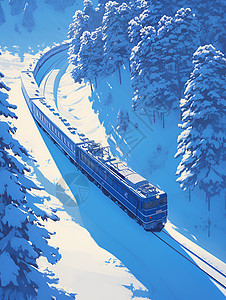 银色列车穿过森林图片