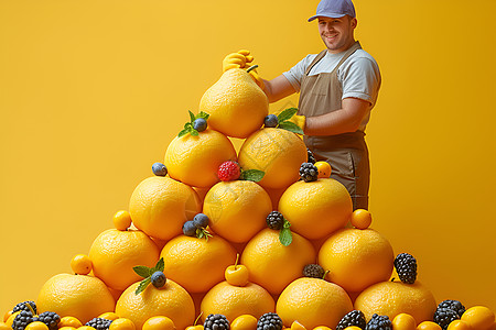 采摘新鲜水果的工人背景图片