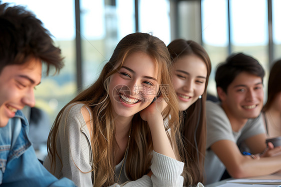 教室里上课的大学生图片