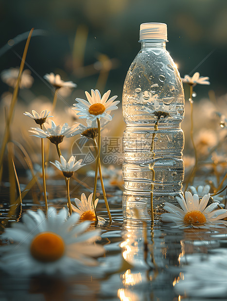 花朵和水瓶图片