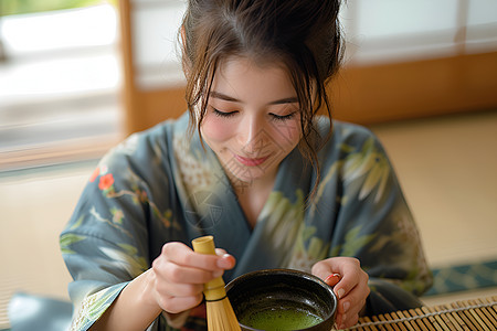 茶道女孩图片