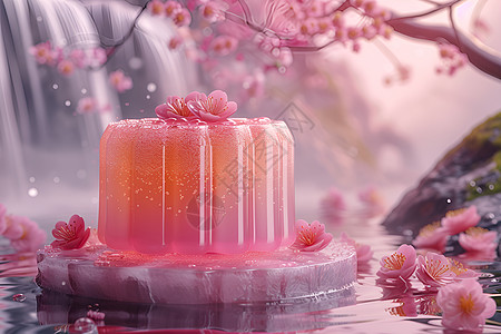 绚丽多彩的粉色月饼图片