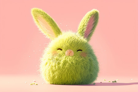 一只绿色的兔子图片