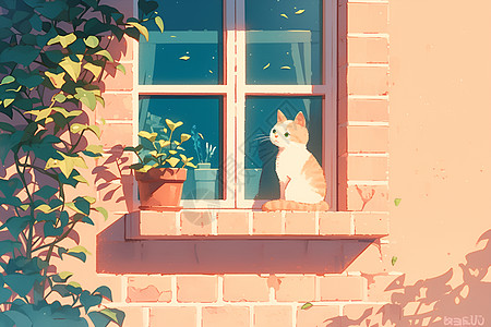 窗前的温柔猫咪图片