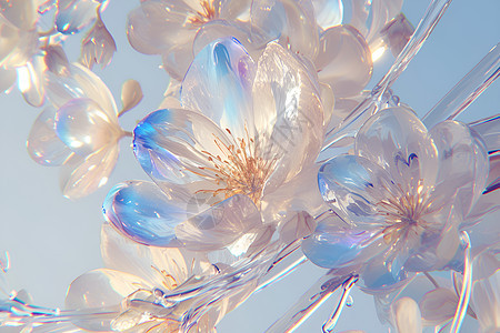 玻璃鲜花背景图片