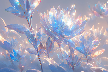 神秘水晶花朵背景图片