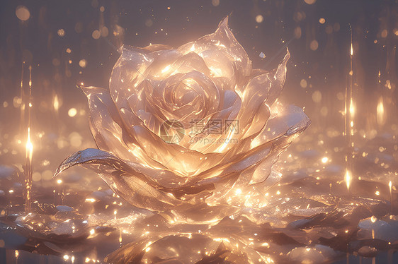 冰雕玫瑰的幻境图片