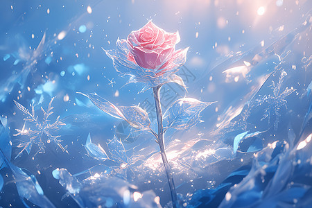 冰雪玫瑰之美图片