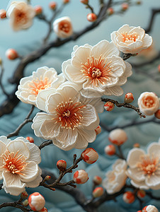 娇嫩的梅花背景图片