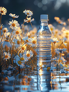 花海中的水瓶图片