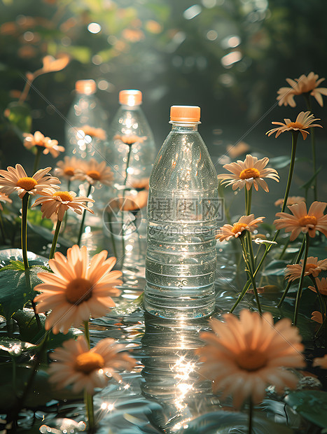 花海中的水瓶图片