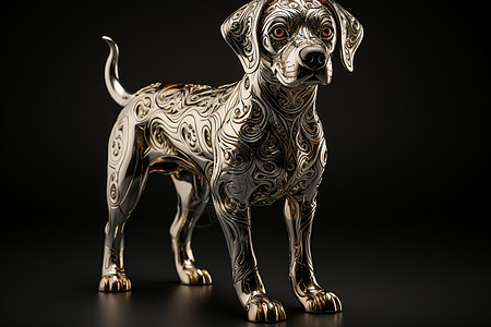 金属狗雕塑图片
