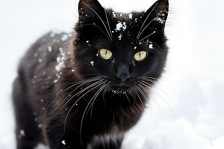 雪地里的猫咪图片