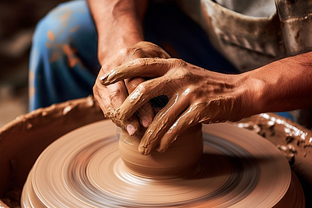 手拉葫芦手工制作陶瓷花瓶背景