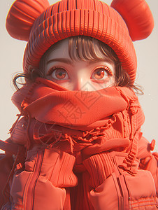 冬日红装亚洲风格图片