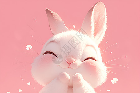 可爱的微笑兔子图片