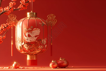 春节喜庆的红灯笼图片