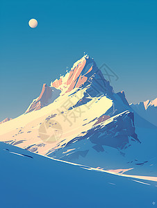 绘画的雪山插画背景图片