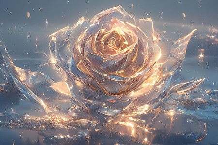 美丽的冰晶玫瑰图片