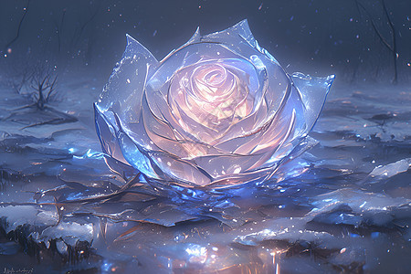 绽放的冰玫瑰图片