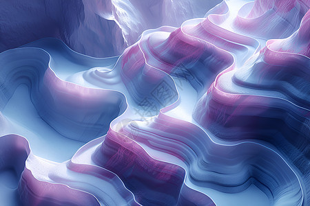 紫白交织的山脉台阶图片