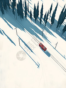 雪地中的火车图片