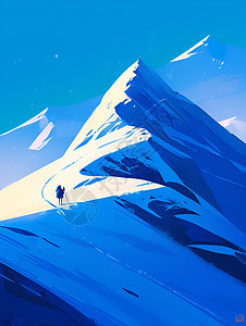 雪山登山者背景图片