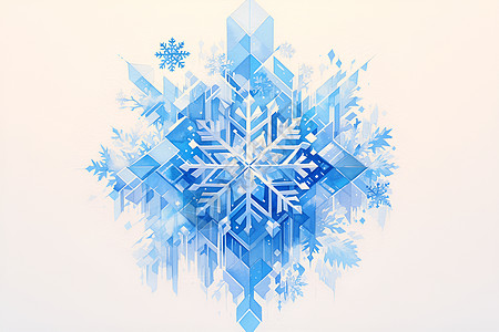 蓝白交织的雪花图案图片