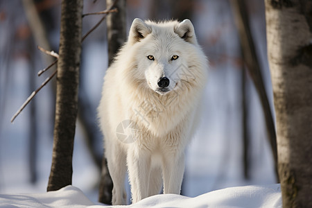 雪地中凶猛的狼图片
