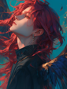 红发黑衣和黑暗翅膀图片
