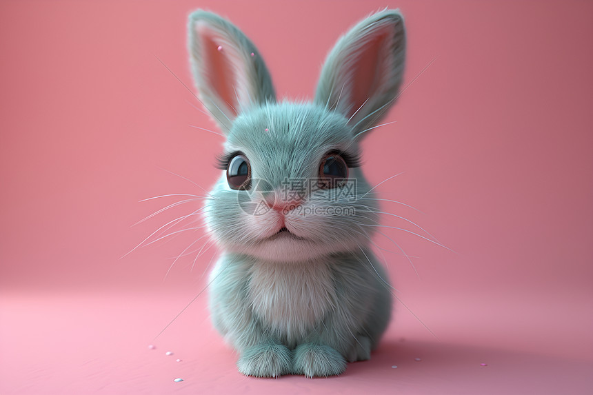 粉色世界中的甜蜜兔兔图片
