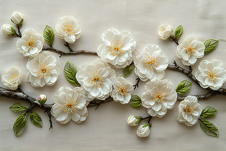 精致的白梅花艺术品图片