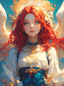 红发天使背景图片