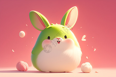 粉色泡泡兔子背景图片