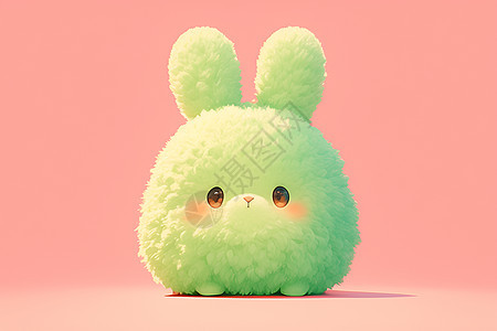 绿色棉花糖小兔子图片