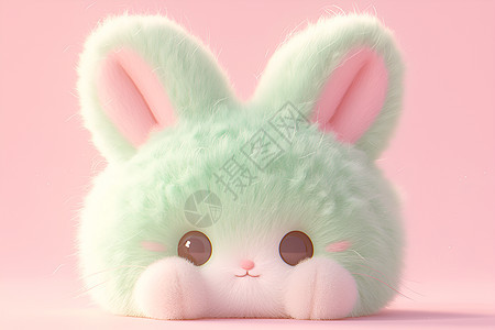 绿色棉花糖兔子图片