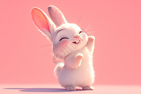 欢乐绒毛兔子图片